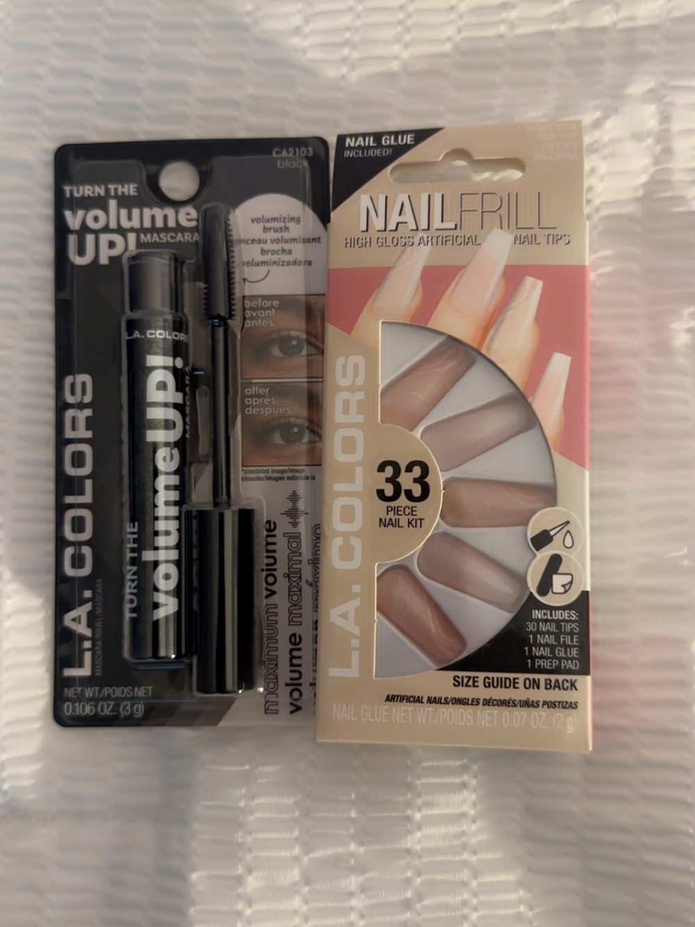 L.A. COLORS Volume Up Mascara & Nail Frill Nude Tip Kit